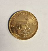 South Africa, gold Krugerrand, 1974, 1ozt, 34g