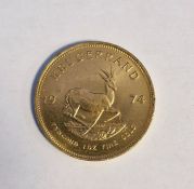 South Africa, gold Krugerrand, 1974, 1ozt, 34g