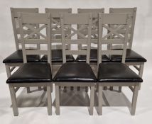Set of ten grey painted Oak Furniture Land dining chairs, no. ALC030/Grey, each 105cm high (10)