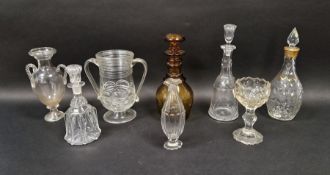 Group of late 18th and early 19th century glassware including a baluster two-handled celery vase