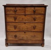 Victorian mahogany chest of drawers having two short over three long drawers of graduating form,