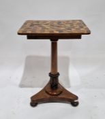19th century rosewood occasional table of rectangular form, the slide off top with ornate inlaid