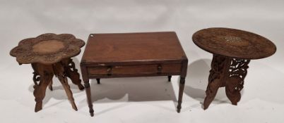 Late 19th/early 20th century mahogany side table of rectangular form, with single drawer to front,