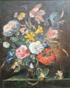 Unattributed, in the style of Jan Van Huysum (20th century school) Oil on canvas Still life of