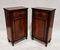 Pair of 19th century mahogany cabinets revived Georgian in style, each opening to reveal two