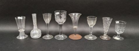 Collection of 19th and 20th century drinking glasses including an example with bucket-shaped bowl