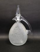 Svaja clear glass decanter with craquelure effect body, height 38cm