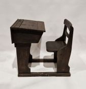 20th century traditional school desk with fitted chair, the desk with inkwell holder and opening