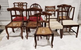 Collection of nine dining chairs in various shapes and sizes including mahogany examples (9)
