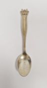 Danish silver and enamel decorated teaspoon by A Michelsen, Copenhagen, 40.5g in weight