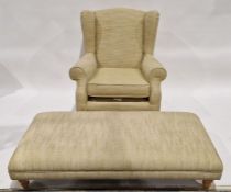 Modern wingback armchair by Next, 96cm high and a matching long footstool (2)