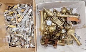 Large quantity of silver-plated and other metal flatware to include spoons, forks and knives
