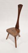 Mid-century Arts & Crafts-style spinning stool by Jack Grimble of Cromer, with pollarded oak seat