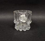 French mid 19th century sulphide beaker, centred with a crown sulphide portrait of a king within