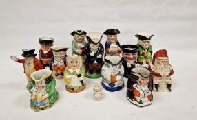 Collection of 19th century and later Toby jugs, a figure of Mr Pickwick and a Father Christmas