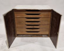 20th century white painted collector's cabinet, the two doors opening to reveal seven drawers,