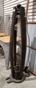 Unusual floor standing lamp formed out of four pieces of bentwood mounted on a cast iron base,