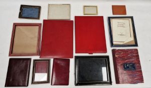 Quantity of leather and other photograph frames including Fortnum & Mason leather folding four-