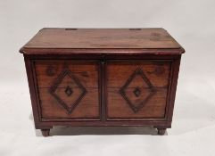 Late 19th century mahogany storage trunk/coffer of rectangular form, the lid opening to reveal a