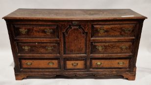 Late 18th/early 19th century adapted oak dresser base, now having a hinged top opening to reveal a