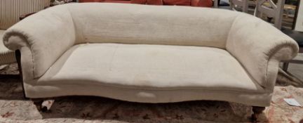 19th century three-seater sofa, possibly by Gillows, with stamped number to rear leg 108502900, with