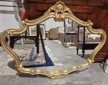 Gilt framed wall mirror, 91cm x 71cm