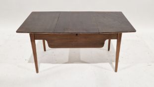 Mid 20th century Eglin teak sewing table with central lift-up door to the lid to the rectangular