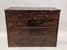 Large Victorian mahogany chest of drawers comprising two short over three long drawers of graduating
