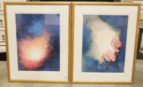 Michael R. Reynolds  Oil  'Odyssey' in shades of sepia abstract, 50.5cm x 44cm Keith English  Two