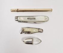 Edwardian silver mounted glass vinaigrette, of elliptical form, hallmarked Birmingham 1901 by