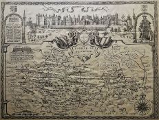 Two early 20th century maps of Oxfordshire and Wiltshire, reprinted by Kelly's Directories, framed