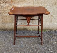 Late 19th/early 20th century mahogany occasional table with inlaid satinwood decoration and