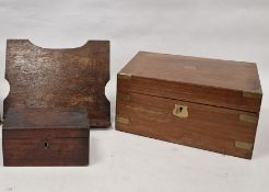 Collection of wooden boxes to include an early 20th century mahogany brass-bound writing slope, 30cm