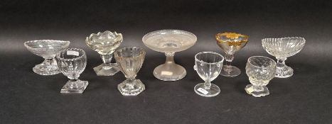 Collection of late 18th to early 20th century cut and press moulded glass salts including a
