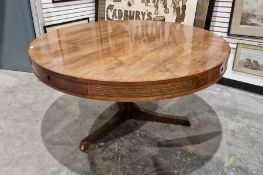 Robert Heritage for Archie Shine mid-century Bridgeford Grange rosewood drum-shaped dining table