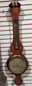Georgian mahogany wall barometer by Broggi of Chelmsford, decorated with inlaid marquetry shell
