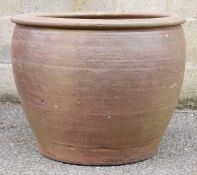 Very large stoneware planter, 49cm high x 63cm diameter