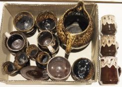 Quantity of Avalon pottery Tintagel to include jug, cups, bowls, etc, a Wedgwood 'Hathaway Rose'