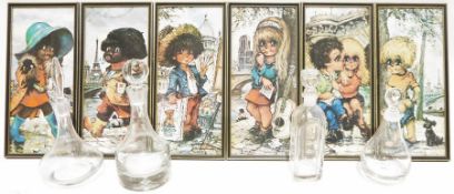 Norwegie Burmioli glass decanter, a Dartington glass decanter, further decanters and a large glass