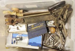 Mitutoyo Digimatic caliper, a vintage Stanley No.45 plane and assorted vintage tools (1 box)