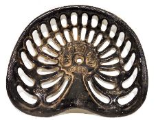 Vintage cast iron tractor seat, stamped 'Albion No.5329 Leigh, England'