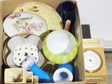 Small quantity of ceramics and glass including Minton flower decorated plate C2599C, Myott, Son & Co