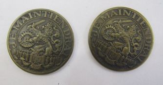 Two Dutch steunpenning in original boxes of issue, supplied by C.J. Begeer of Utrecht, issued to