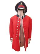 Grenadier Guards red dress tunic with cap, dated 1966.
