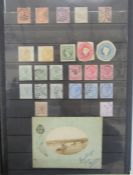 Malta: blue 32-page stock-book of mint & used QV-QEII pre-decimal issues including QV GB cancelled