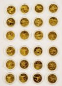 Westminster Set of 24 Brass Coins to commemorate various Aircraft from World War II.  Housed in