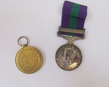George VI general service medal awarded to '14025073, Signmn. RL Elliott, R. Sigs'. WWI victory