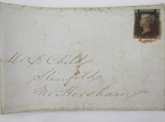 GB: Penny black entire about dockyard requirements dated 27th Jan 1841; stamp 4 margin with ‘O’