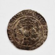 Edward III (1327-1377) Half Groat, Facing crowned bust, Class F, mint mark Crown 1356, with French