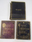 Crests and monograms - three albums variously printed and with hand colouring and having applied